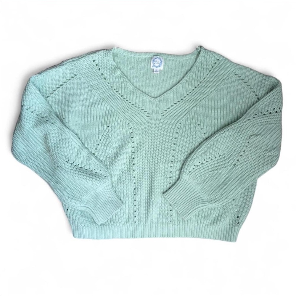 Mint Green V-Neck Sweater